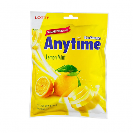 Anytime Xylitol Lеmon Mint Бонбони с вкус на лимон и мента без захар 74 g