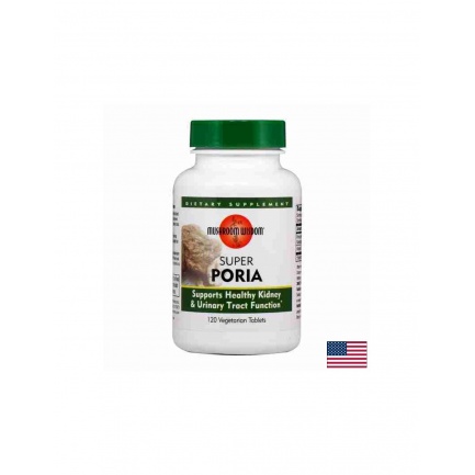Бъбреци и уринарен тракт - Пория-медицинска гъба - Super Poria 125 mg, 120 таблетки Mushroom Wisdom