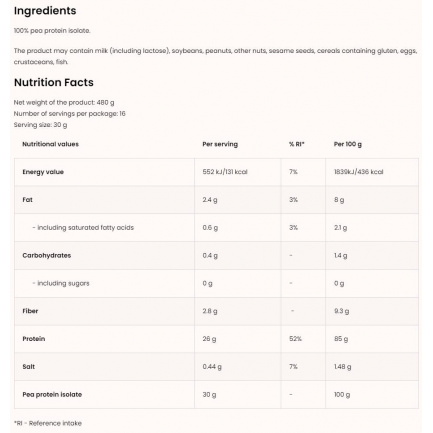 Pea Protein Isolate | with 85% Protein