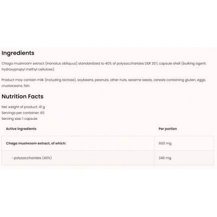 Chaga 600 mg | Vege