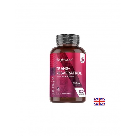 WeightWorld Транс-ресвератрол 500 mg + Кверцетин 50 mg – Сърдечно-съдово здраве, 120 капсули