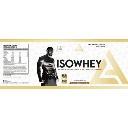 IsoWhey | Whey Protein Isolate with Digestive Enzymes, BCAA & Glutamine / 0.25 gr