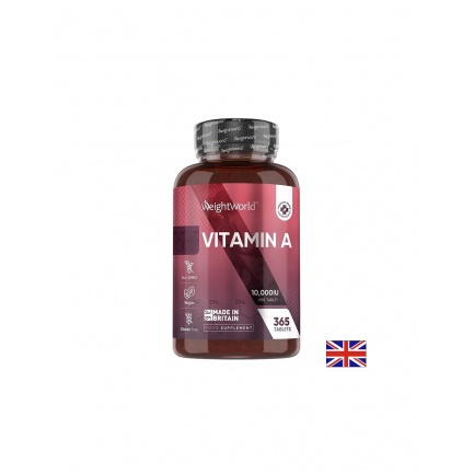 WeightWorld Витамин A 10 000 IU / 3000 µg – Зрение, имунитет и кожа, 365 таблетки