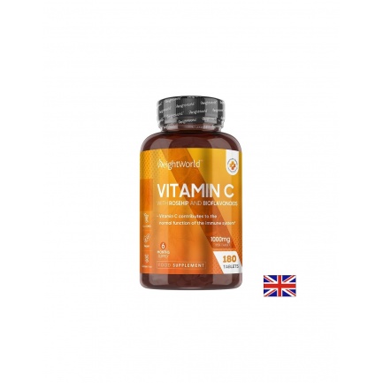WeightWorld Витамин C 1000 mg + Шипка и биофлавоноиди – Имунитет и антиоксидантна защита, 180 таблетки