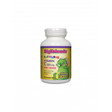 Vitamin C BigFriends®/ Витамин С за деца 250 mg х 90 дъвчащи таблетки с вкус на портокал Natural Factors