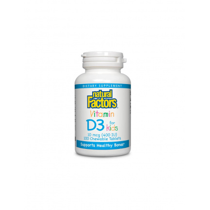 Vitamin D3 for Kids / Витамин D3 за деца 400 IU Natural Factors