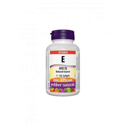 Vitamin E 400 IU - Витамин Е (d-алфа токоферил ацетат) 400 IU, 120 софтгел капсули