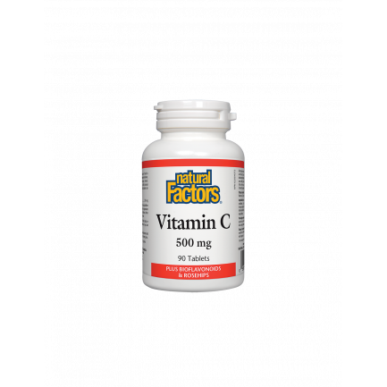 Vitamin C/ Витамин C 500 mg + Шипка и Биофлавони х 90 таблетки Natural Factors