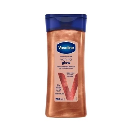 Vaseline Интензивно подхранващо олио за тяло с ванилия и блестящ ефект 200 ml