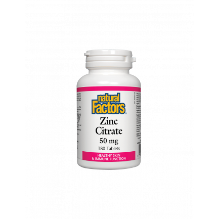 Zinc Citrate / Цинк (цитрат) 50 mg х 180 таблетки Natural Factors