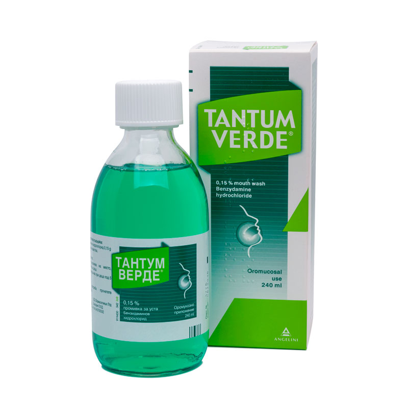 Тантум Верде 0,15 % промивка за уста 240 ml - Аптеки 36.6